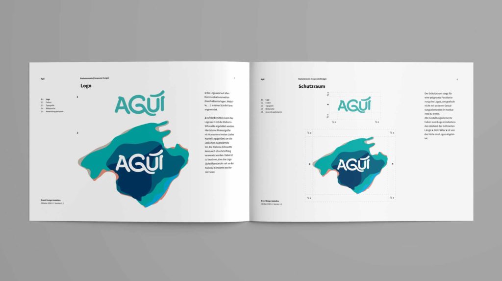 Einblick in die Branding Design Guideline der Marke Agui