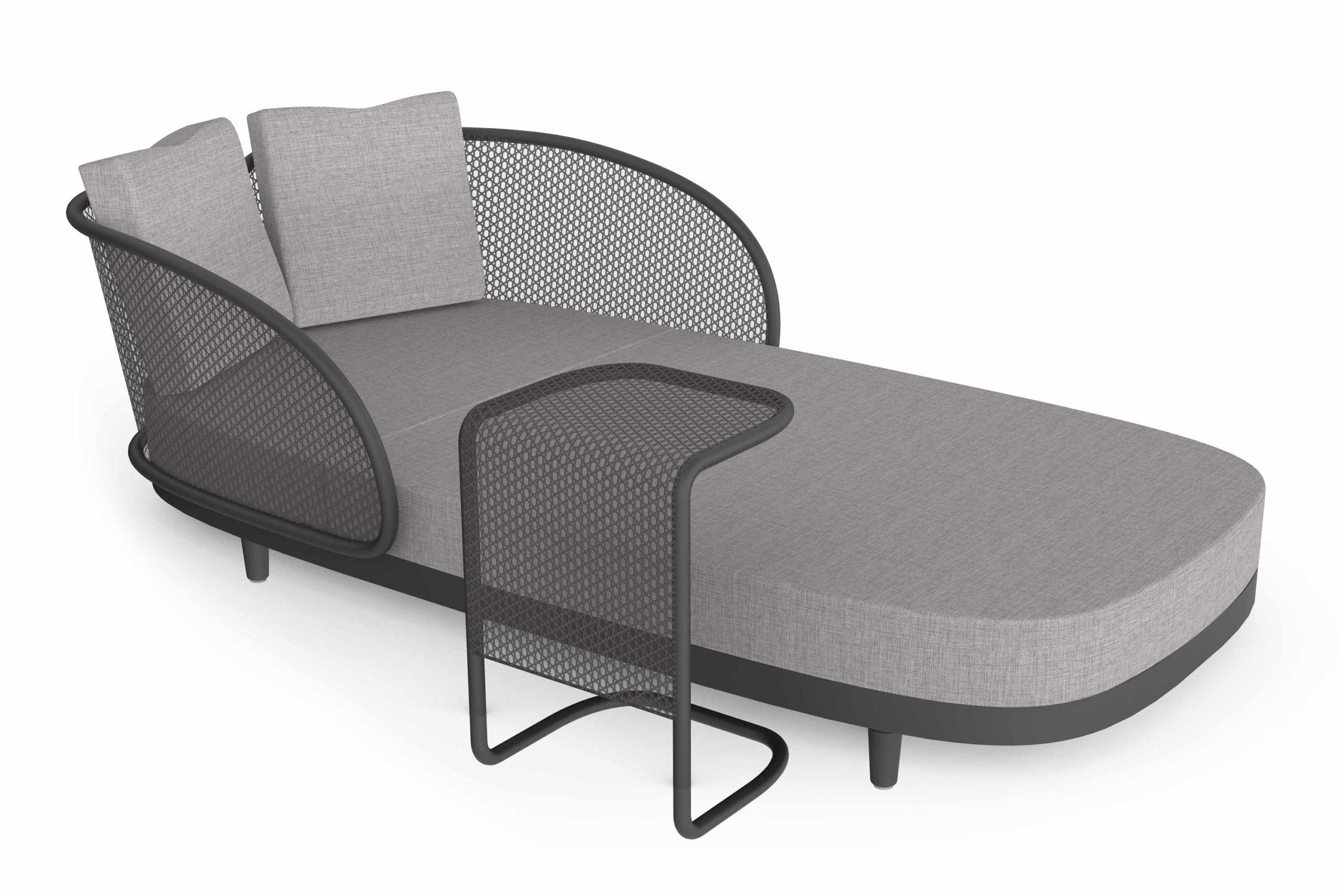 Rendering des Sieger Daybeds Samoa in Eisengrau